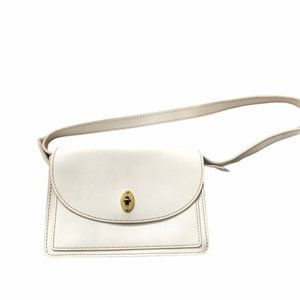 Fossil hard white cow hide leather shoulder bag